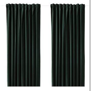 Dark Green Velvet curtains